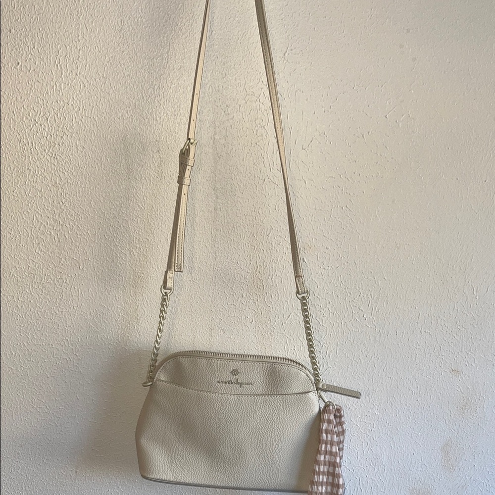 Nanette Lepore Cream Crossbody Bag with Chain Accent